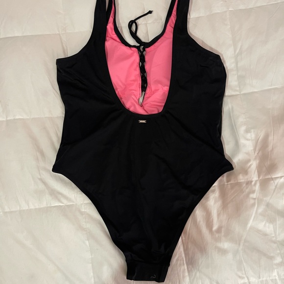Victoria Secret Black Tie Front One Piece Large Swimsuit - Picture 2 of 6